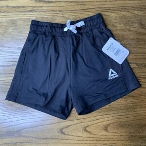 2 Pack Reebok Girls Athletic Gym Shorts  Gray & Black XS (4-5) Activewear NWT